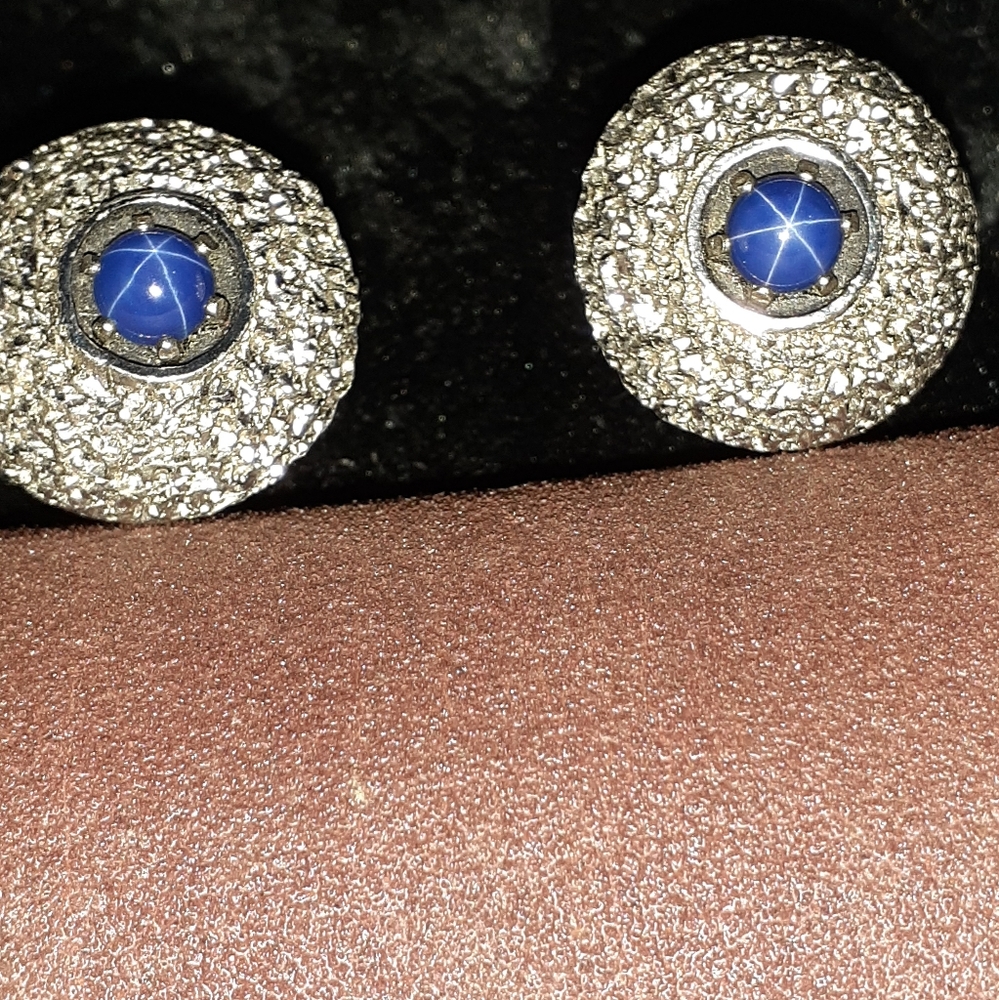 Custom made star saphire cifflinks